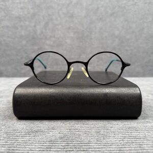 L.A. Eyeworks Ginkgo 502M Round Matte Black Titanium Eyeglasses Frames Turquoise